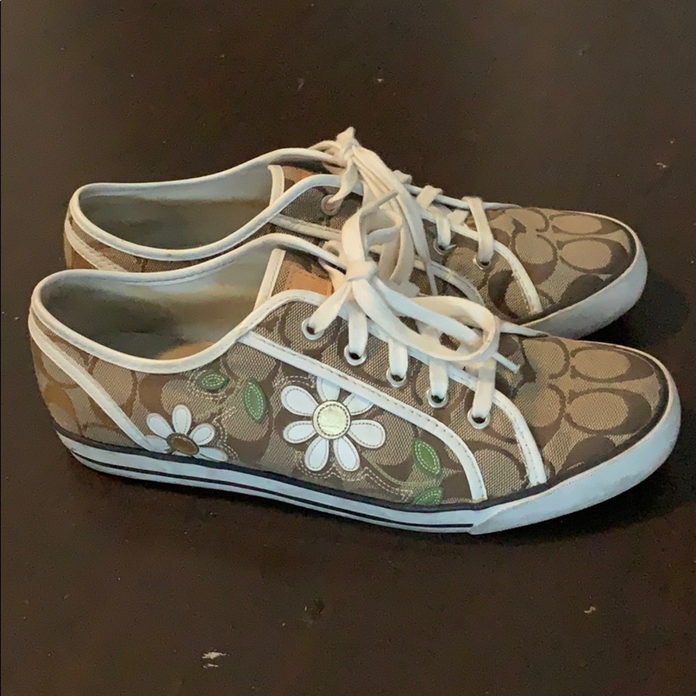 Coach Sneakers w/ flowers embroidery, Size 10